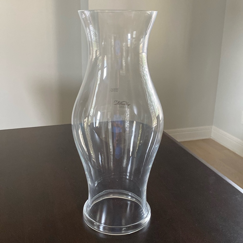 Williamsburg Crystal Hurricane Shade by Bahner - 18" Tall